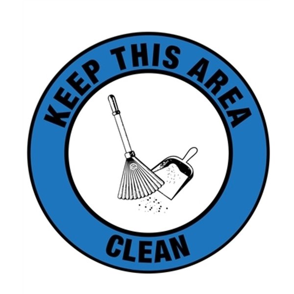 5S Supplies Keep Area Clean 36in Diameter Non Slip Floor Sign FS-KPARCLN-36